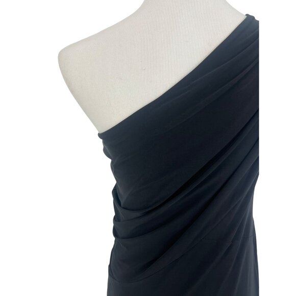 The Limited One-Shoulder Elegant Asymmetrical Ruched Evening Party Dress - Picture 9 of 16